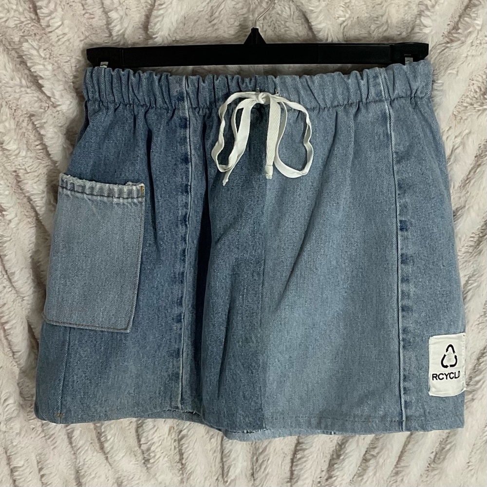 RCYCLD Eco-Denim Pieced Mini Skirt